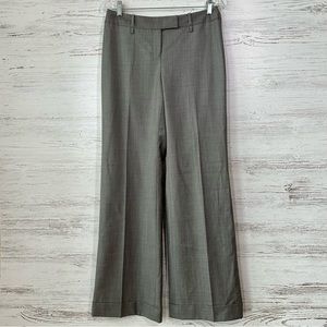 NWT LOFT Marisa Wool Wide Leg Cuffed Dress Pants 4